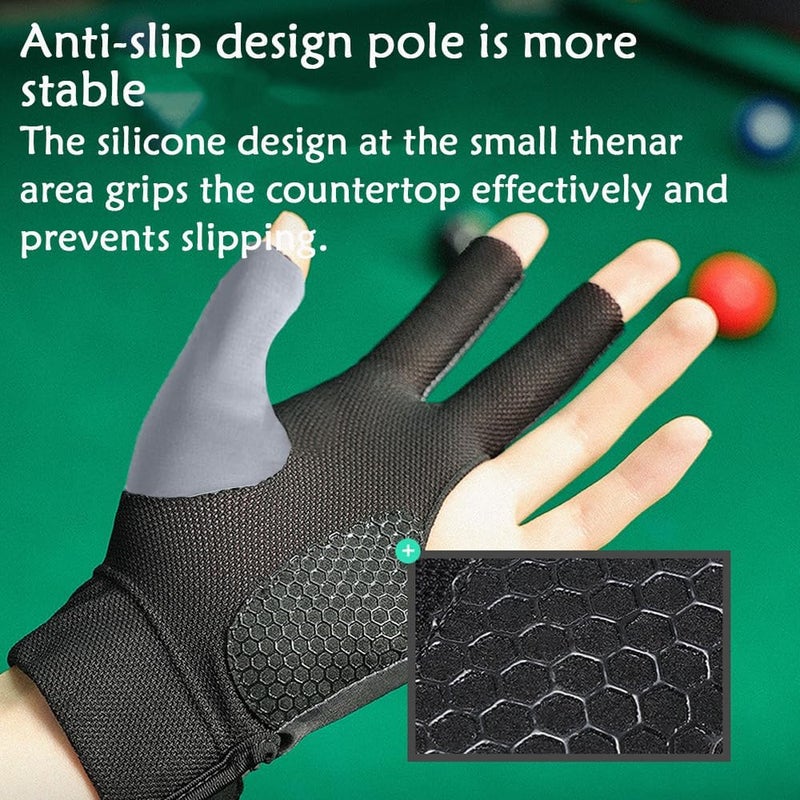 Wnddle Pool Glove Left Hand, Billiard Pool Gloves for Left Hand 3 Finger, Snooker Cue Sport Glove Popular Sizes for Men & Women - Image 5